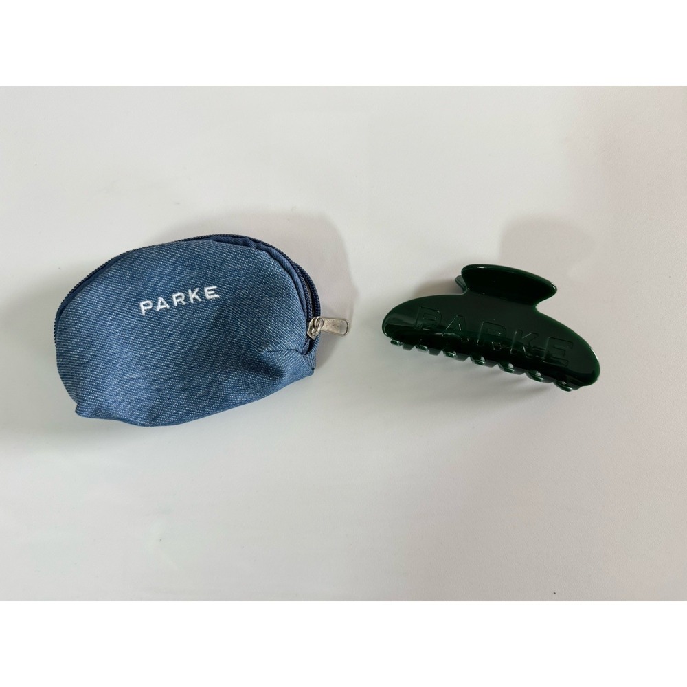 NEW Parke Claw In Forest With Denim Pouch New In Package Sold Out Authentic